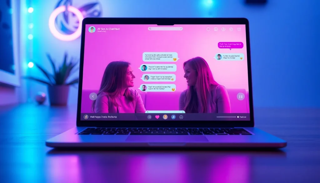 Engaging ai sex chat free interaction between user and AI chatbot on a modern device.